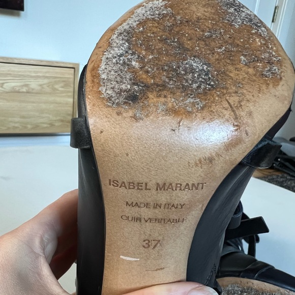 Isabel Marant Royston Leather Strappy Ankle Boots Size IT 37 - Picture 5 of 7